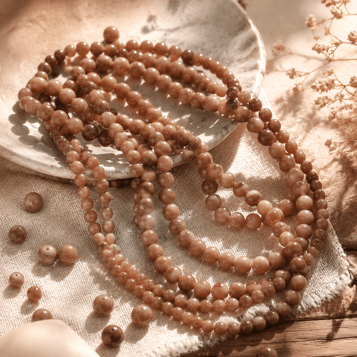 Brown Chalcedony Round Beads for Jewelry Making